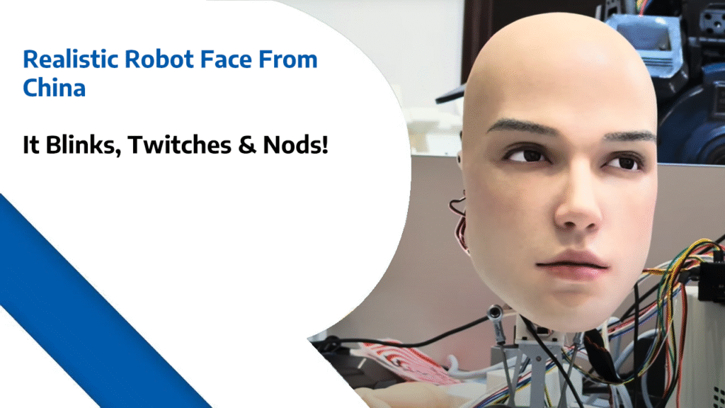 Realistic Robot Face From China – It Blinks, Twitches & Nods!